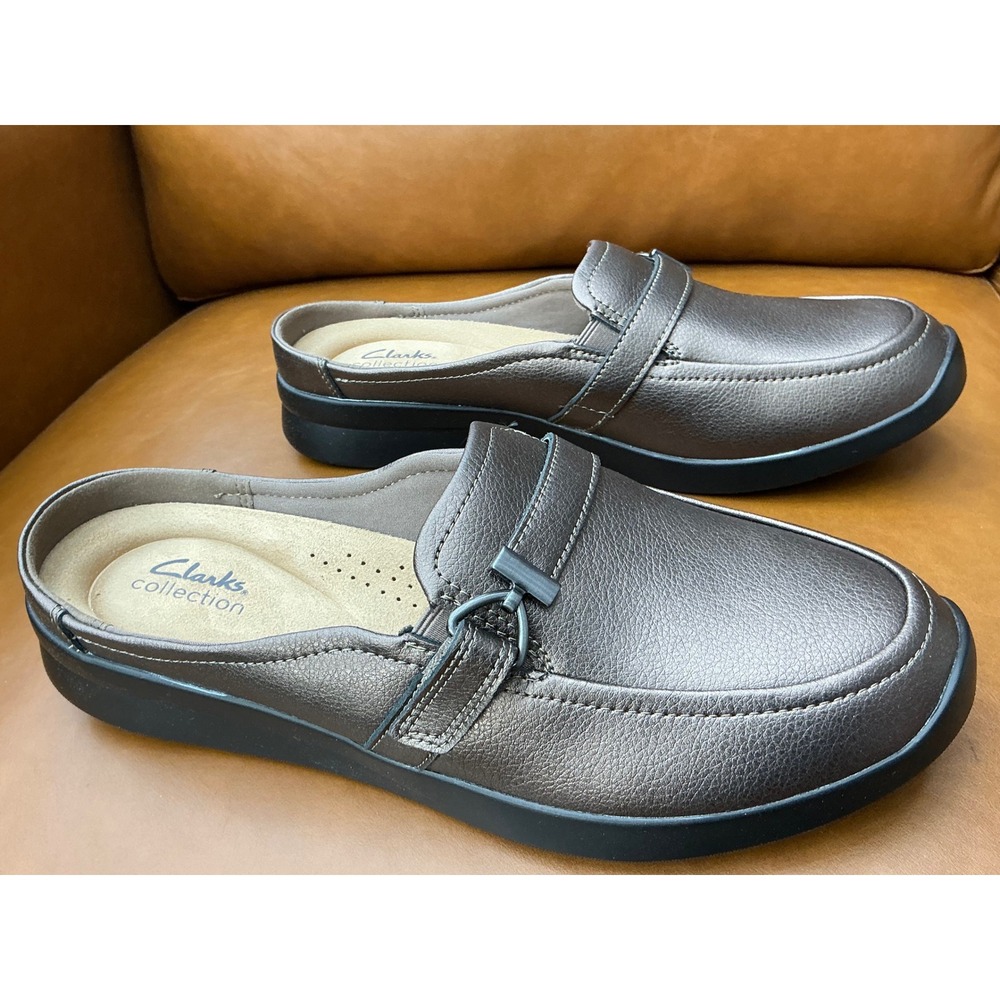 Clarks Ellwyn Amelia Mules Womens 12 Bronze  Metallic Slip On